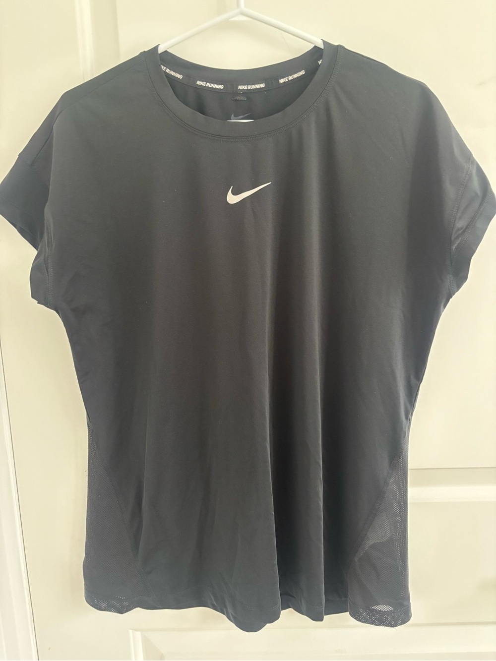 Nike Black Short Sleeve Athletic Tee with White Swoosh